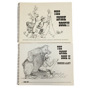 VTG The Snook Book Lot 1 & 2 by Jim Snook – Outdoor Sports Humor Cartoon Books
